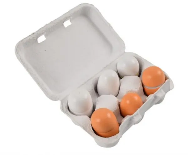 Ägg trä 6 st. i bricka
